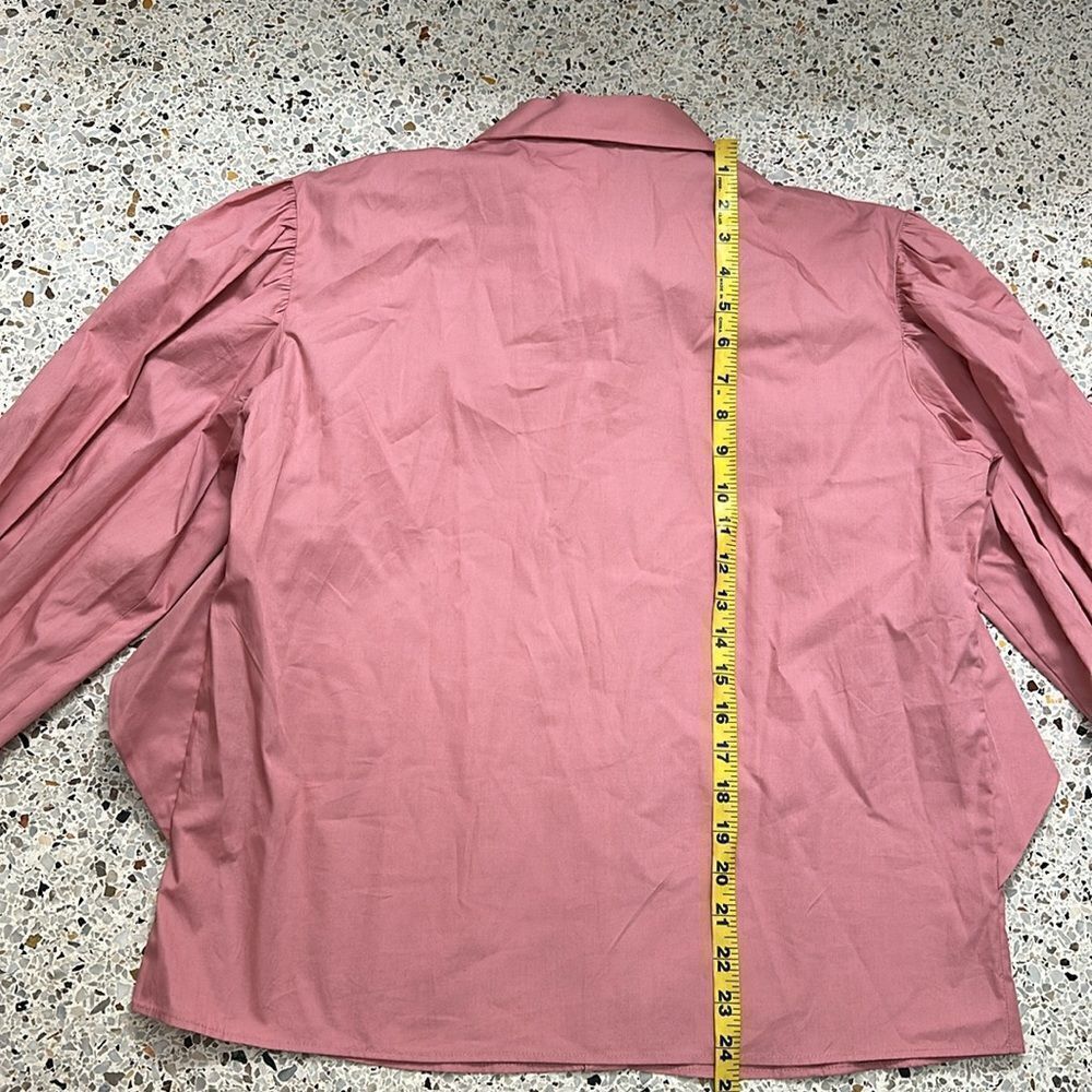 Nwt Zara Pink Ruffle Front Button Up Down Small S - image 6